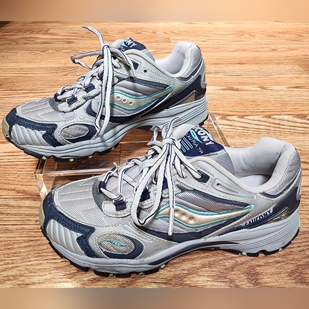 Saucony Womens Excursion TR5 Trail Running Sneakers Gray/Blue Size 7.5